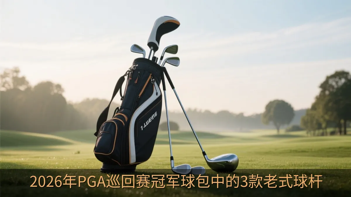 高尔夫一号木与铁杆放置在球包旁